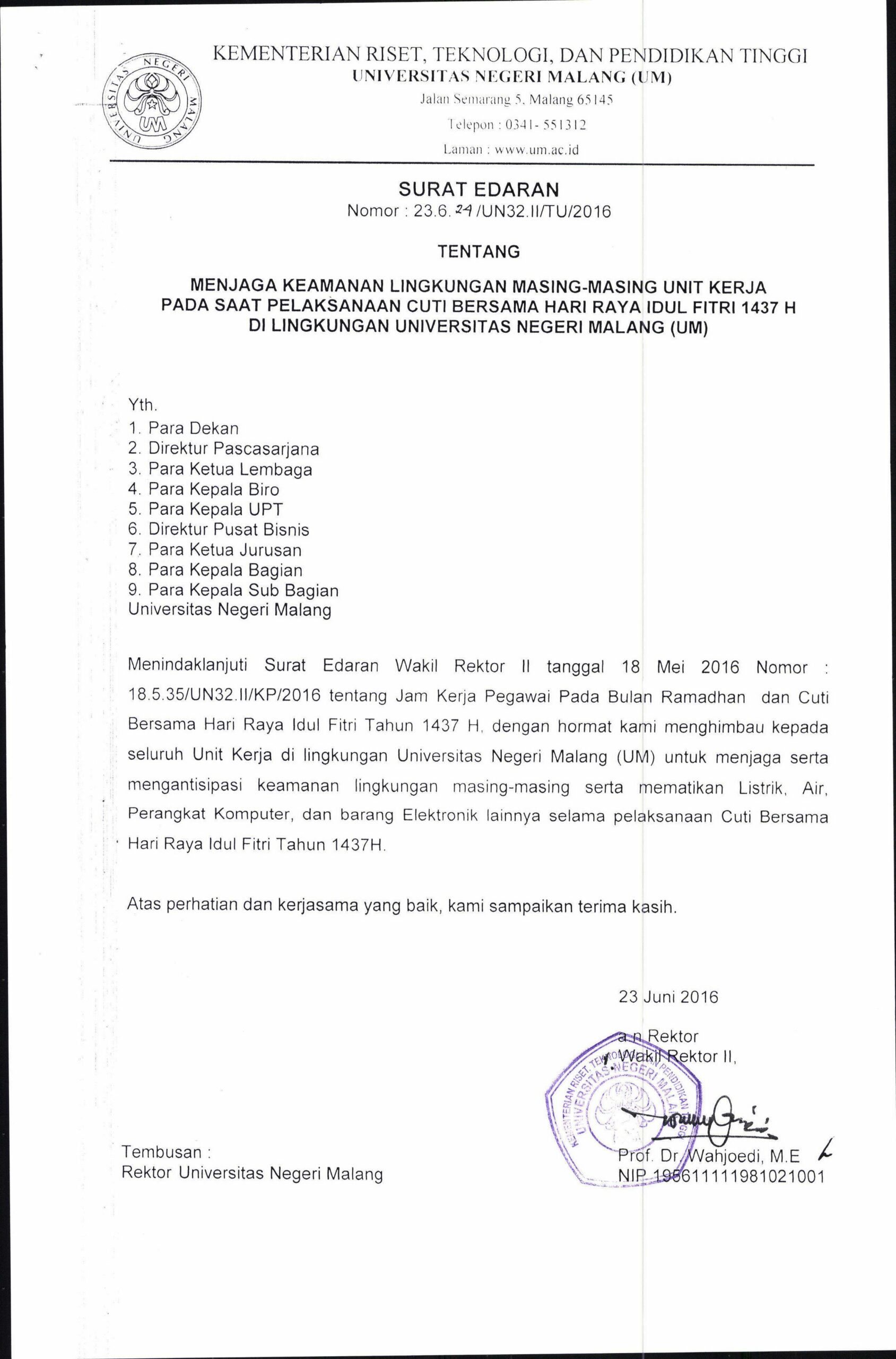 3. Contoh Surat Himbauan Keamanan