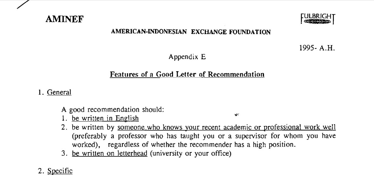6. Contoh Surat Rekomendasi Beasiswa Dalam Bahasa Inggris