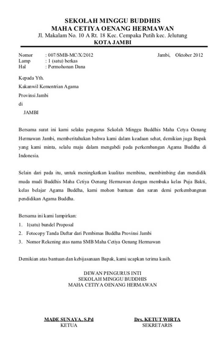 Contoh Surat Mendapatkan Bantuan Buku