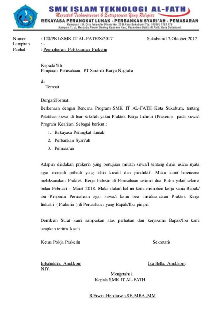 25+ Contoh Surat Permohonan Magang Kerja / Mahasiswa - Contoh Surat